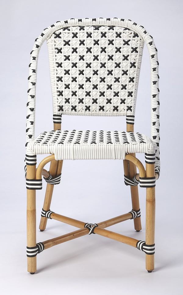 Homeroots White And Brown Faux Rattan Dining Chair  Faux Rattan 389600