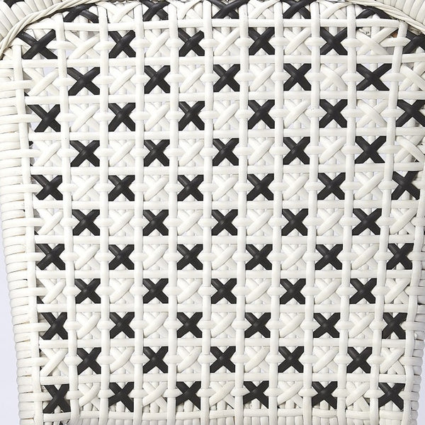 Homeroots White And Brown Faux Rattan Dining Chair  Faux Rattan 389600