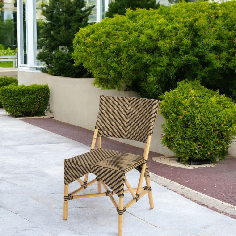 Homeroots Brown Faux Rattan Dining Chair  Faux Rattan 389601