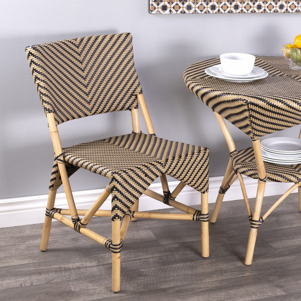Homeroots Brown Faux Rattan Dining Chair  Faux Rattan 389601