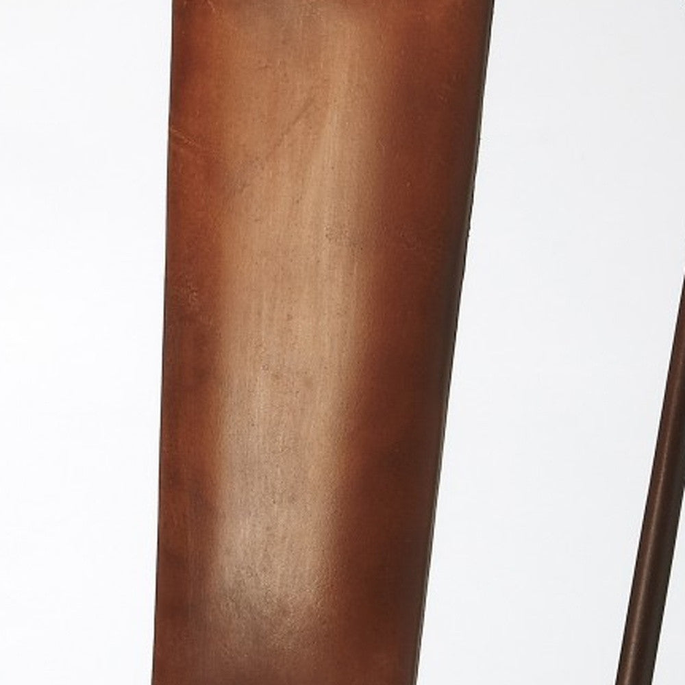 Homeroots 18" Brown Faux Leather Side Chair   389608