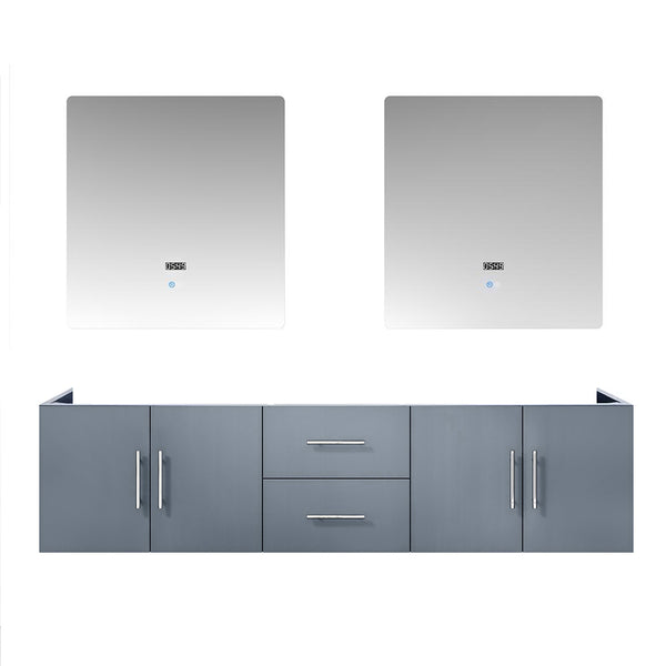 English Elm Dark Grey Double Bath Vanity Set With 30-Inch Led Mirrors - Stylish Storage & Easy Installation B2731S00550