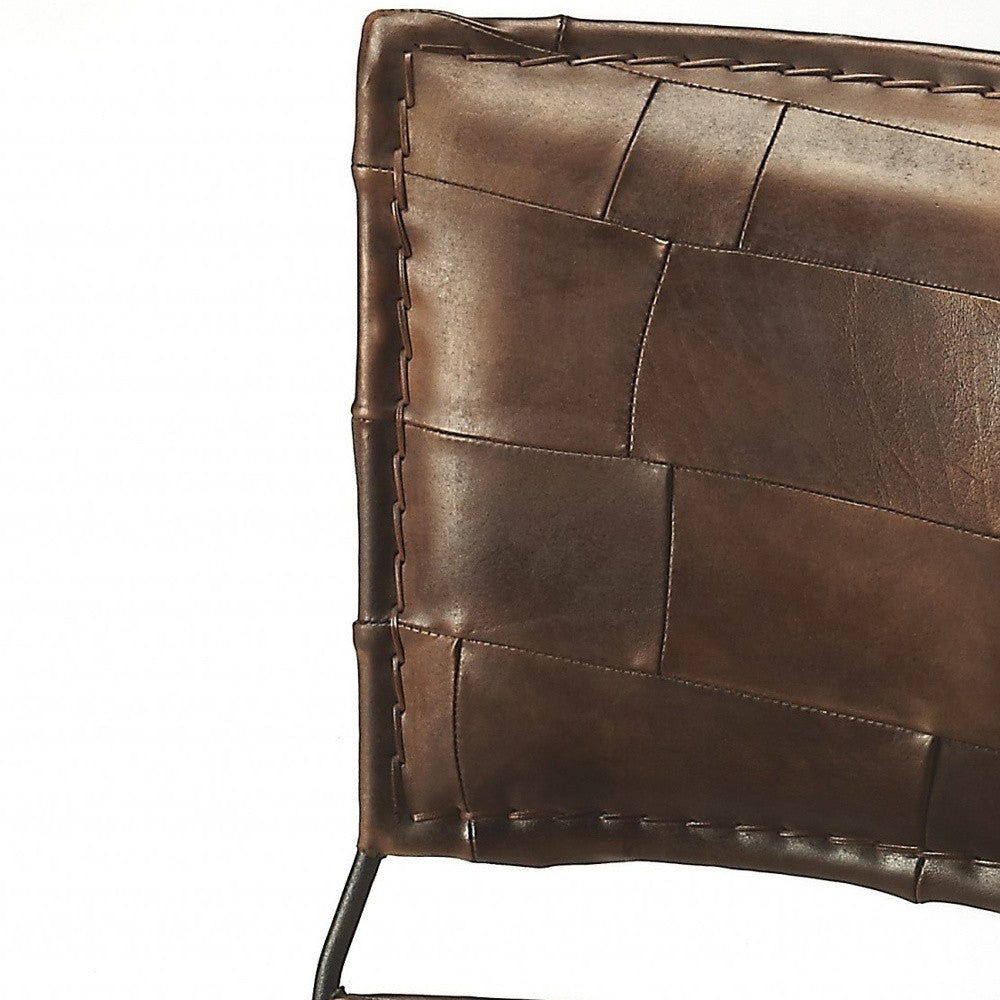 Homeroots 16" Brown Faux Leather Side Chair   389612