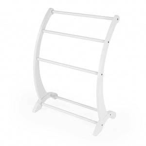 Homeroots Glossy White Blanket Stand  Solid Wood 389633