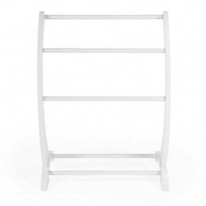 Homeroots Glossy White Blanket Stand  Solid Wood 389633