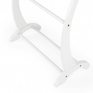 Homeroots Glossy White Blanket Stand  Solid Wood 389633