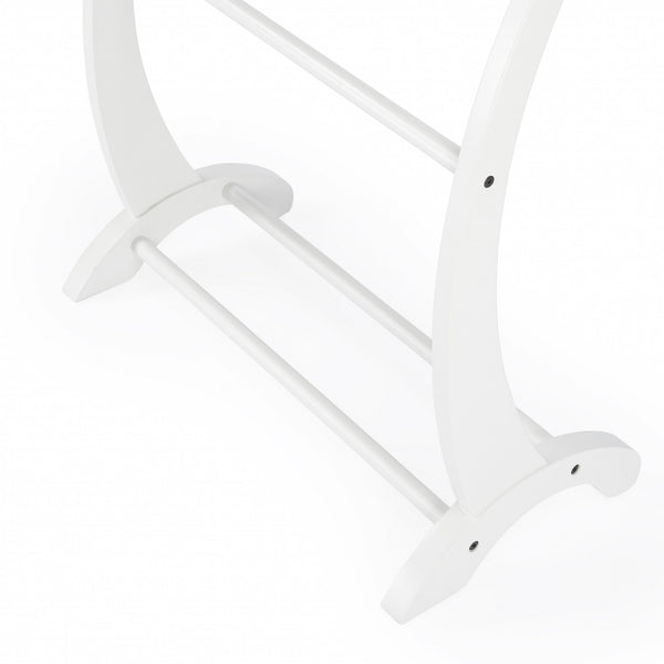 Homeroots Glossy White Blanket Stand  Solid Wood 389633