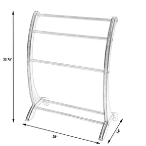 Homeroots Glossy White Blanket Stand  Solid Wood 389633