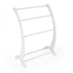 Homeroots Glossy White Blanket Stand  Solid Wood 389633