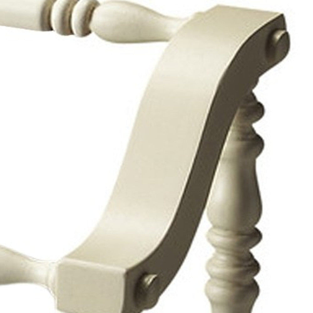 Homeroots Vintage Cottage White Blanket Stand  Solid Wood 389635
