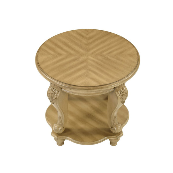 English Elm Living Room 3 Piece Coffee Table Set Oval Antique Floral Carved Wood Veneer W1202S00009