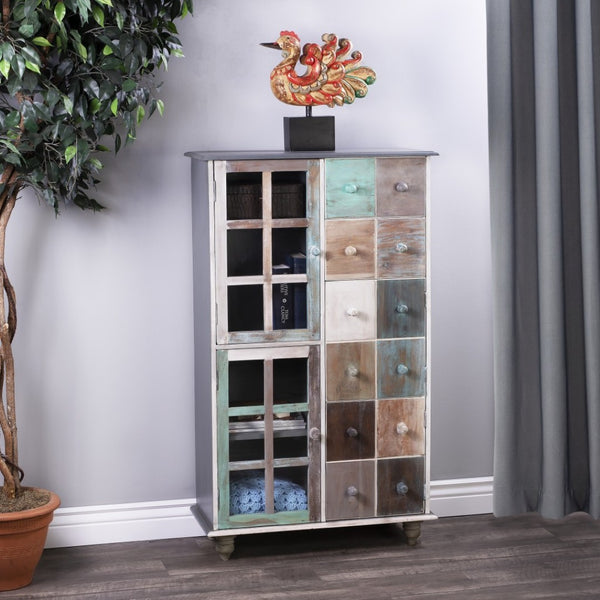 HomeRoots 32" Elegant Brown Solid Wood Accent Chest with Two Drawers - Versatile Storage for Any Room 389700