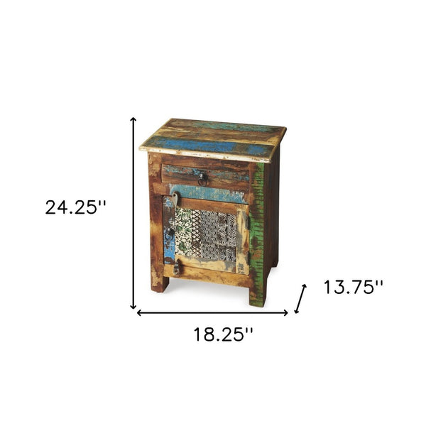 HomeRoots 18" Brown Accent Chest - Stylish Storage Solution with Drawer & Cabinet for Any Room Decor! 389703