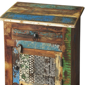 HomeRoots 18" Brown Accent Chest - Stylish Storage Solution with Drawer & Cabinet for Any Room Decor! 389703