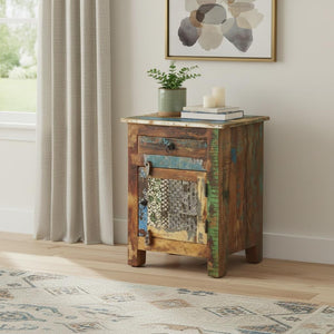 HomeRoots 18" Brown Accent Chest - Stylish Storage Solution with Drawer & Cabinet for Any Room Decor! 389703