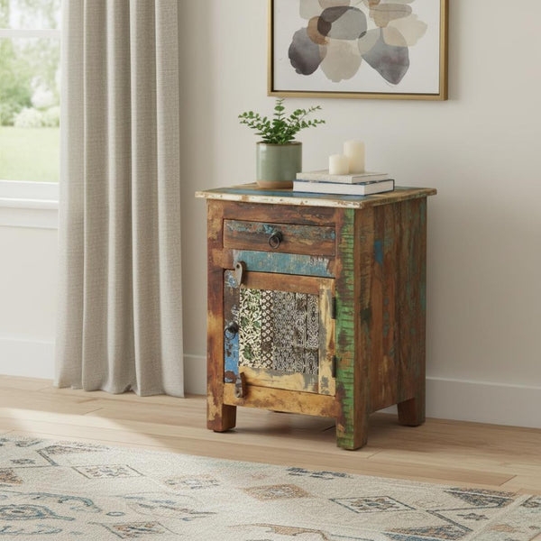 HomeRoots 18" Brown Accent Chest - Stylish Storage Solution with Drawer & Cabinet for Any Room Decor! 389703