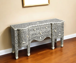 HomeRoots 57" Elegant Black Wood Sideboard with Three Drawers & Two Doors – Versatile Storage & Display Solution 389707