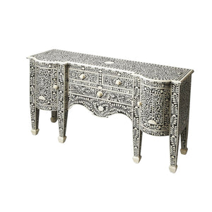 HomeRoots 57" Elegant Black Wood Sideboard with Three Drawers & Two Doors – Versatile Storage & Display Solution 389707