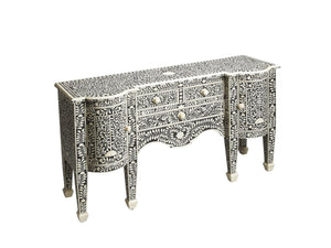 HomeRoots 57" Elegant Black Wood Sideboard with Three Drawers & Two Doors – Versatile Storage & Display Solution 389707