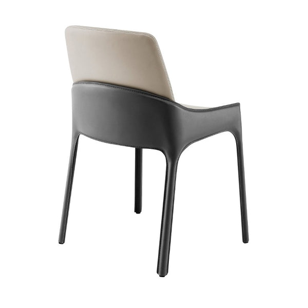 EuroStyle Vilante Two-Tone Leatherette Dining Side Chairs Contemporary Set of 2 for Modern Spaces 38970GRY