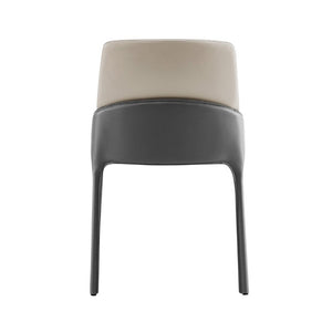 EuroStyle Vilante Two-Tone Leatherette Dining Side Chairs Contemporary Set of 2 for Modern Spaces 38970GRY