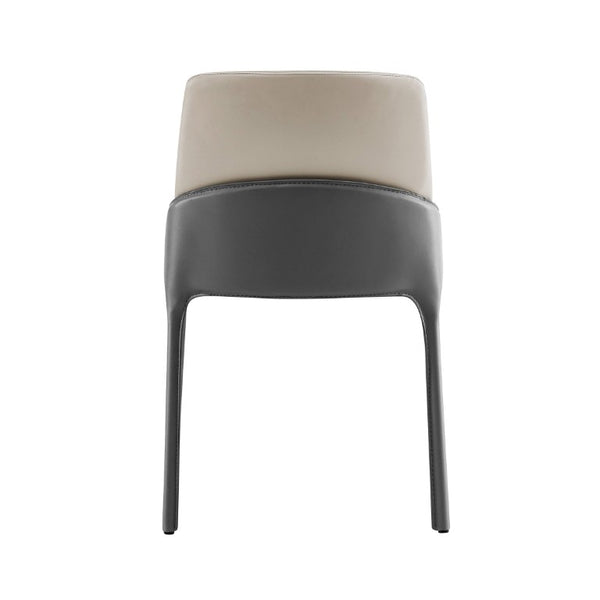 EuroStyle Vilante Two-Tone Leatherette Dining Side Chairs Contemporary Set of 2 for Modern Spaces 38970GRY