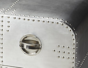 Homeroots 43" Silver Metal Two Drawer Chest  Metal 389720