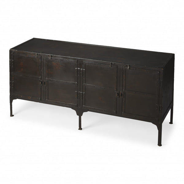 Homeroots 62" Black Iron Sideboard Console Cabinet   389724