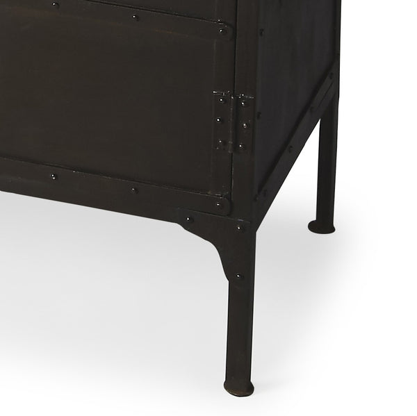 Homeroots 62" Black Iron Sideboard Console Cabinet   389724