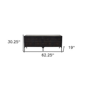 Homeroots 62" Black Iron Sideboard Console Cabinet   389724