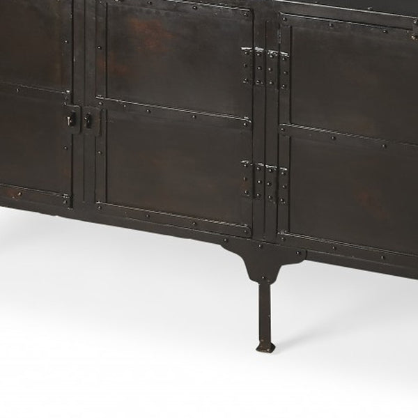 Homeroots 62" Black Iron Sideboard Console Cabinet   389724