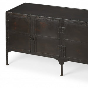 Homeroots 62" Black Iron Sideboard Console Cabinet   389724