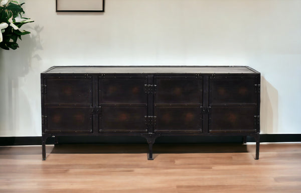 Homeroots 62" Black Iron Sideboard Console Cabinet   389724