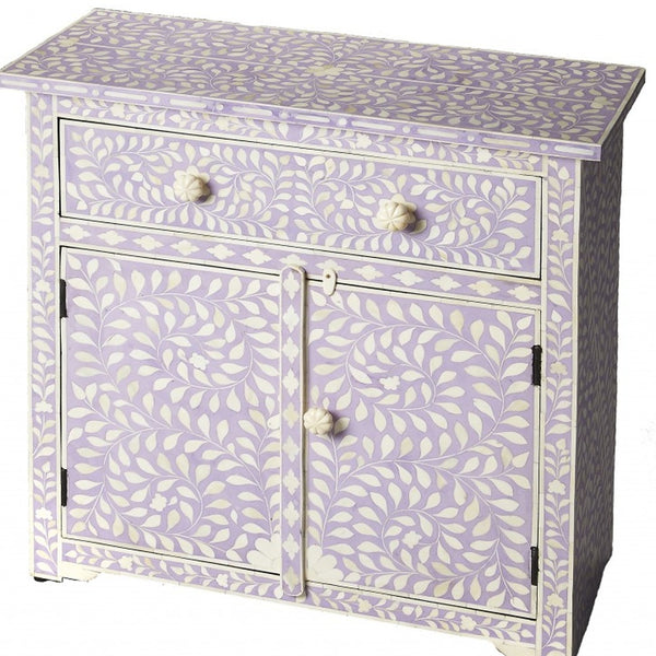 Homeroots 29" Purple Manufactured Wood Drawer Chest  Manufactured Wood 389726
