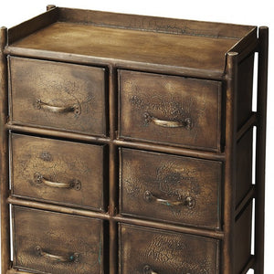 Homeroots 23" Bronze Metal Six Drawer Chest  Metal 389728