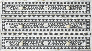 Homeroots 36" Black Manufactured Wood Three Drawer Chest  Manufactured Wood 389730