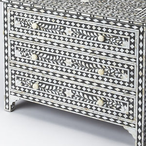 Homeroots 36" Black Manufactured Wood Three Drawer Chest  Manufactured Wood 389730