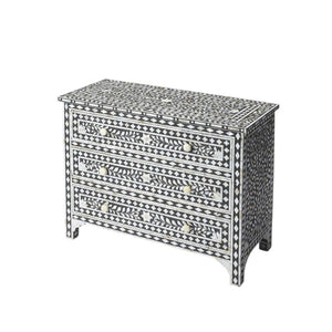 HomeRoots 36" Sleek Black Three-Drawer Chest for Stylish Bedroom Storage | Space-Saving & Fully Assembled Design 389730
