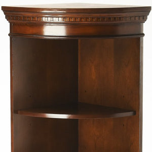 HomeRoots 73" Brown Corner Accent Cabinet - Stylish Storage with Adjustable Shelves for Classic Interiors 389731