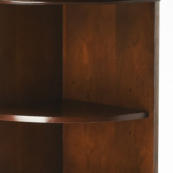 HomeRoots 73" Brown Corner Accent Cabinet - Stylish Storage with Adjustable Shelves for Classic Interiors 389731
