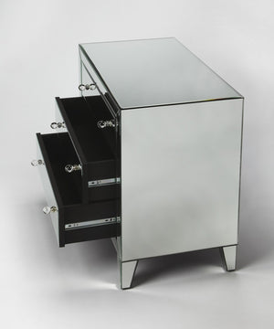 Homeroots 30" Clear Glass Three Drawer Chest  Glass 389735