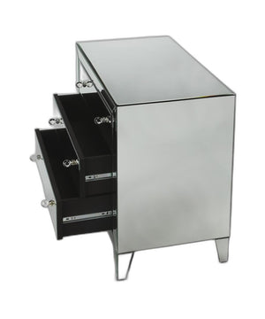 Homeroots 30" Clear Glass Three Drawer Chest  Glass 389735