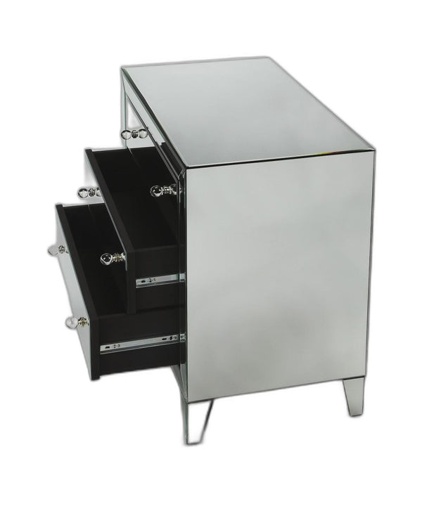 Homeroots 30" Clear Glass Three Drawer Chest  Glass 389735