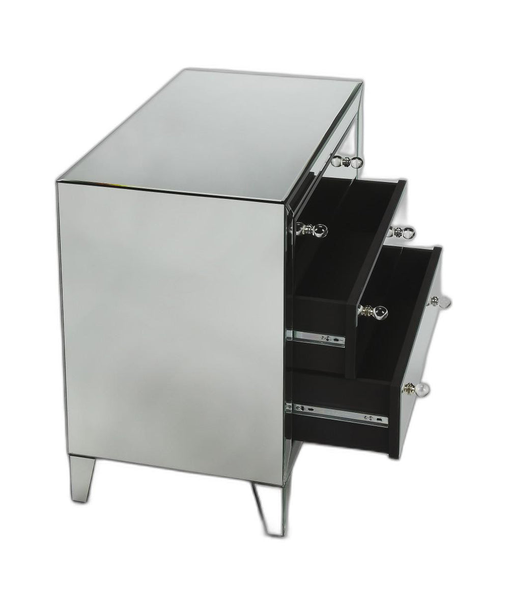 Homeroots 30" Clear Glass Three Drawer Chest  Glass 389735