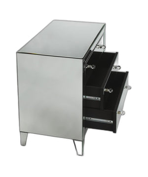 Homeroots 30" Clear Glass Three Drawer Chest  Glass 389735