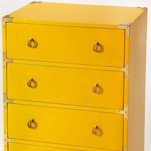 Homeroots 24" Yellow Solid Wood Four Drawer Dresser  Solid Wood 389736
