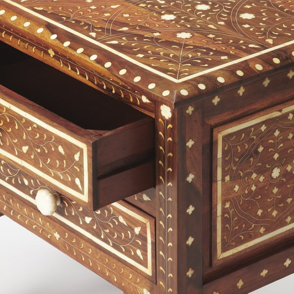 HomeRoots 22" Elegant Solid Wood Accent Chest with Artisan Detailing, Two Drawers for Stylish Storage Solutions 389737