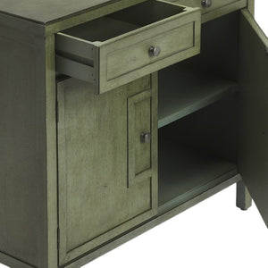 HomeRoots 31" Green Solid Wood Sideboard - Stylish Storage with Two Drawers & Doors for Any Room Decor 389741