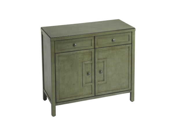HomeRoots 31" Green Solid Wood Sideboard - Stylish Storage with Two Drawers & Doors for Any Room Decor 389741