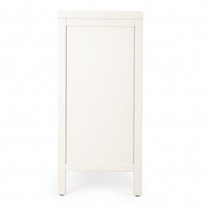 HomeRoots 31" White Solid Wood Sideboard with 2 Drawers & Doors - Elegant Storage for Any Room Decor 389745